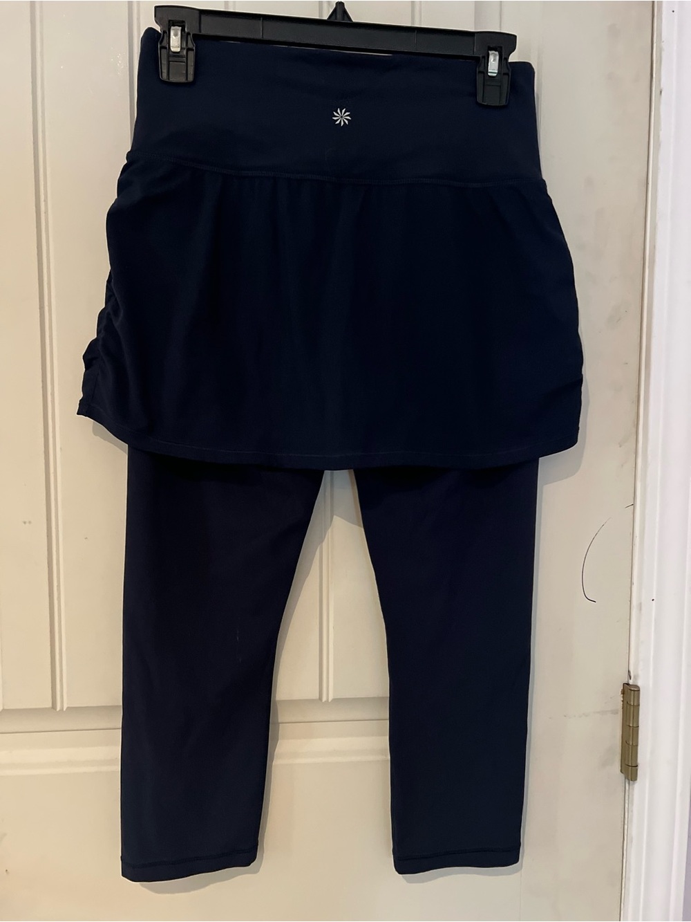 Athleta Navy Skirted Capri Leggings